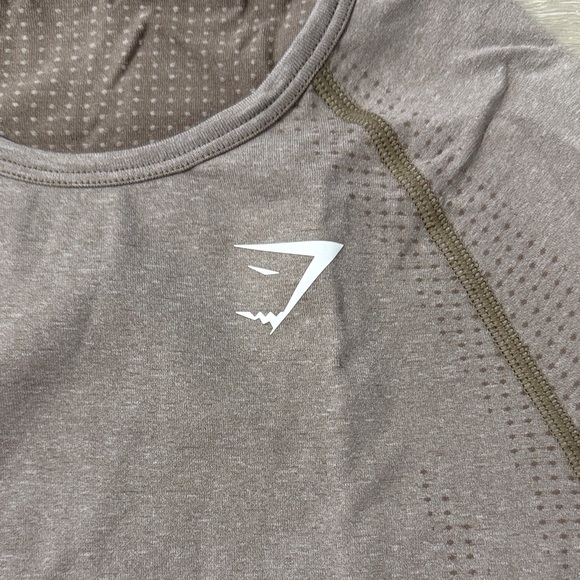 Gymshark light brown  Long Sleeve Crop Top - Medium NEW - Picture 2 of 5